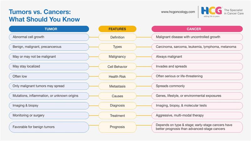 Difference Between a Tumor of Cancer Infographic