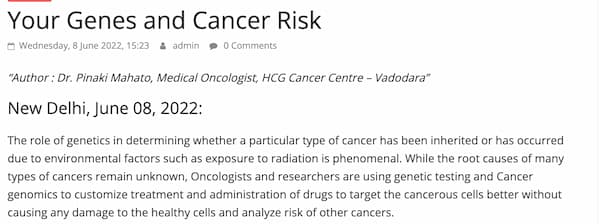 Your Genes and Cancer Risk