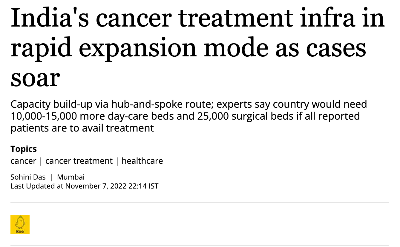 India's cancer treatment infra in rapid expansion mode as cases soar